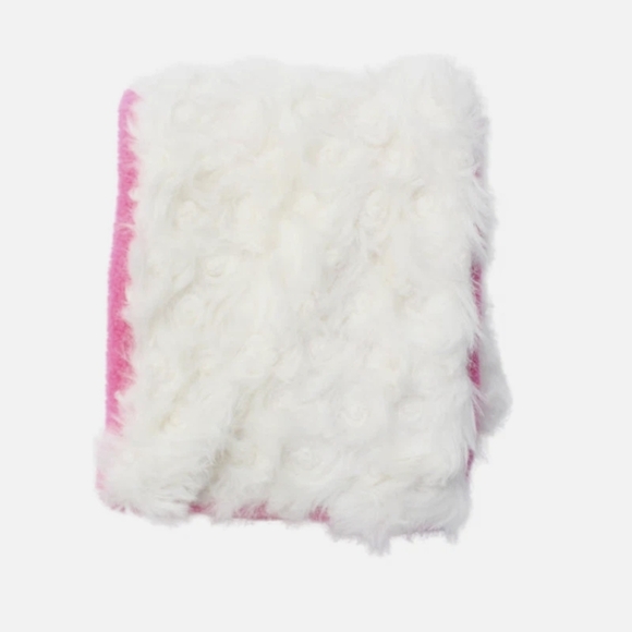 NEW Heurueh Faux Fur Hybrid Pull Through Scarf Pink White - Picture 2 of 11